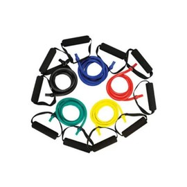 Sports Health™ - Resistance Tubing and Bands with Standard Handles, Workout Bands, Exercise Bands for Men and Women, Resistance Band Set (Light - Green)