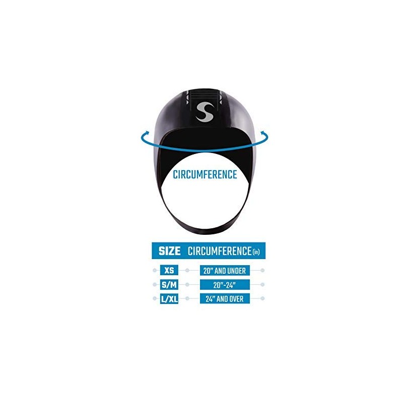 Synergy Swim Cap - Neoprene Smoothskin Swim Hood (Black, S/M)