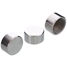 foto-kontor End Cap (Pack of 3) Suitable for Heimeier Thermostat Thread M30 x 1.5 Protection Valve End Piece, Valve Fuse, Radiator Valve Closure, Adjustment Protection, Stainless Steel