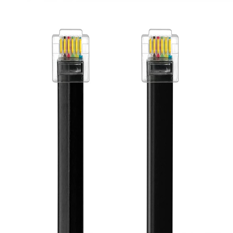 NECABLES 2Pack RJ12 Cable 6ft Phone Cord RJ12 6P6C Male