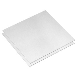 sourcing map 2Pcs 6061 Aluminum Sheet, 200mm x 200mm Rectangle Aluminum Plate 0.8mm Thick Flat Metal Stock for Industry Welding Crafting