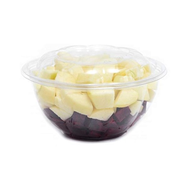 28oz Clear Disposable Salad Bowls with Lids (10 Pack) -