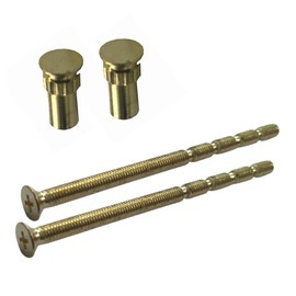 M5 x 90mm Brass Door Handle Pozi Screws with Brass Security Bolt Carriage Sleeve Male to Female Connecting Screws for Door Handle, Knobs Es-cutcheons and Others (Pack of 2)