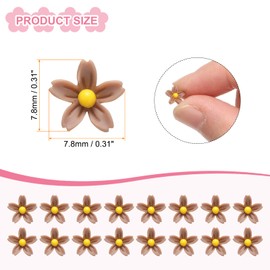CoCud Mini Resin Flower, 0.31" Diameter, Miniature Tiny Flowers Dollhouse Curry - (Applications: for Fairy Garden Dollhouse Decorations Party Favors Micro Landscaping) 100-Pieces