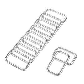sourcing map Metal Rectangle Ring Buckles 38x20mm for Bags Belts DIY Silver Tone 10pcs