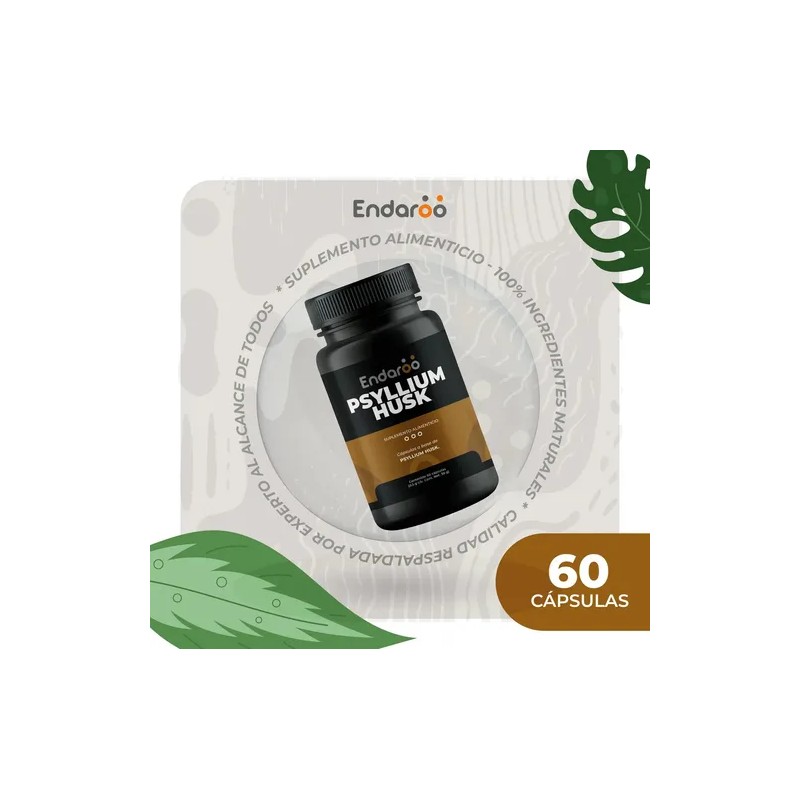 Fibra De Psyllium Husk 100% Puro 60 Cápsulas