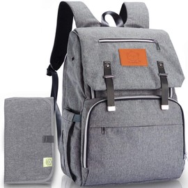 Diaper Bag Backpack, Waterproof Multi Function Baby Travel Bags (Classic Gray)