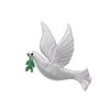White Peace Dove Left Facing Embroidered Iron on Patch