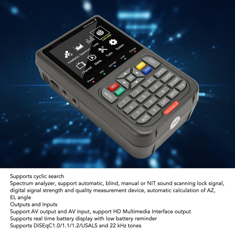 V8 Finder 2 Satellite Finder Signal Meter 3.5inch HD LCD