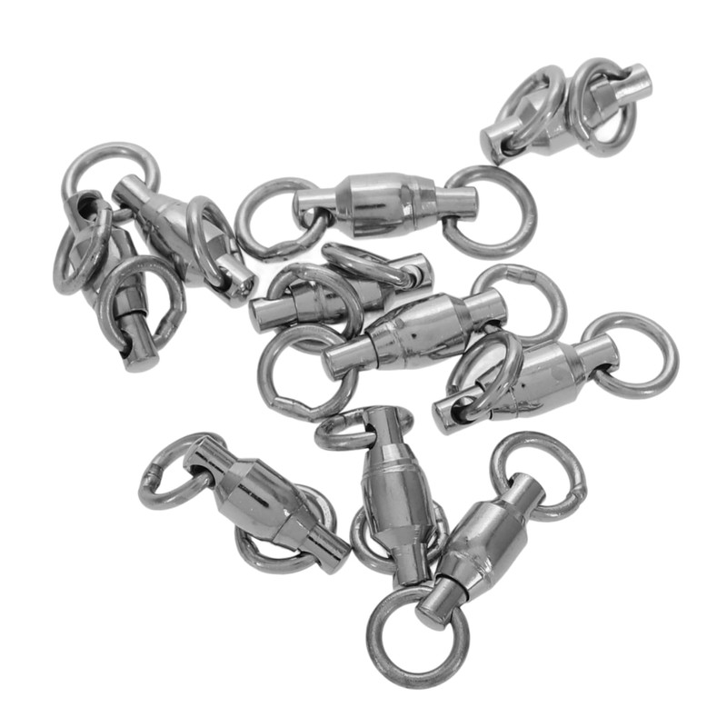 WOONEKY 10pcs Fishing Swivels Stainless Steel Barrel Swivels Trolling and