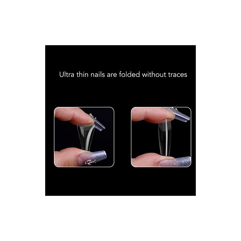 500 Piezas de Cubierta Completa de Uñas Falsas, Claras de