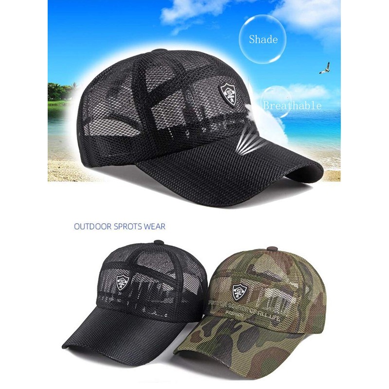 RUICHENG Mesh Cap Men's Trucker Baseball Cap Summer Breathable Outdoor