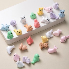 Asphodelia 150 PCS Mini Resin Animals, Animals for Miniature Garden Accessories Micro Landscape Aquarium Potted Decoration（Random Style）