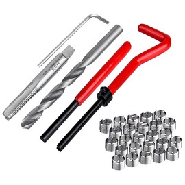 UHANBUT 30PCS M6 x 1.0mm Thread Repair Insert Kit, Car Stainless Steel Helicoil Coil Compatible Hand Tool Set, Portable Metric Rethreading Accessories for Auto Repairing