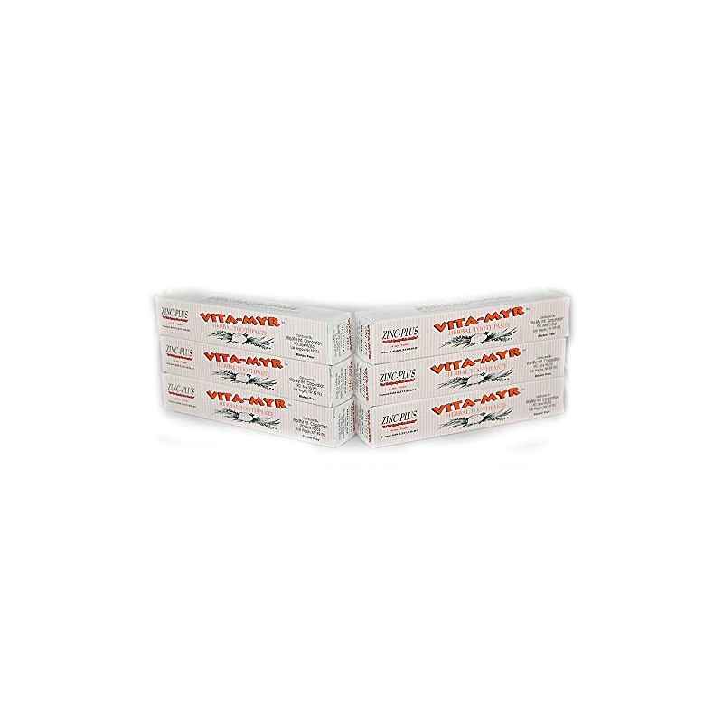 Vita-Myr Oral Care Zinc+ Toothpaste, Sugar Free, Fluoride Free, Gluten