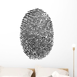 Wallmonkeys Fingerprint Vector Wall Decal Peel and Stick Graphic WM266091 (36 in H x 25 in W)