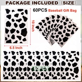 HEPAPATE 40Pcs Cow Print Treat Candy Bags,Cow Print Goodie Bags,Cow Print Party Favors Bags Cow Print Theme Gift Bags for Kids Birthday Party Decorations,Cow Print Themed Party Supplies