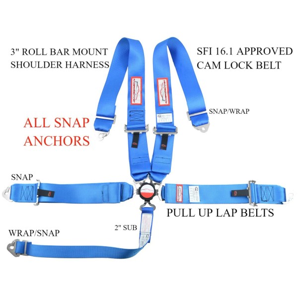 RACERDIRECT SNAP / CLIP IN 5 POINT RACE HARNESS SFI