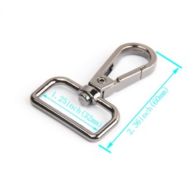 JWBIZ 12 Pcs D Ring Swivel Lobster Claw Clasp, Push Gate Snap Hooks Trigger Clips(Gun Black, 1 1/4 inch)