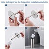 FIISAYL Toilet Brush with Stainless Steel Handle and Base, Matt