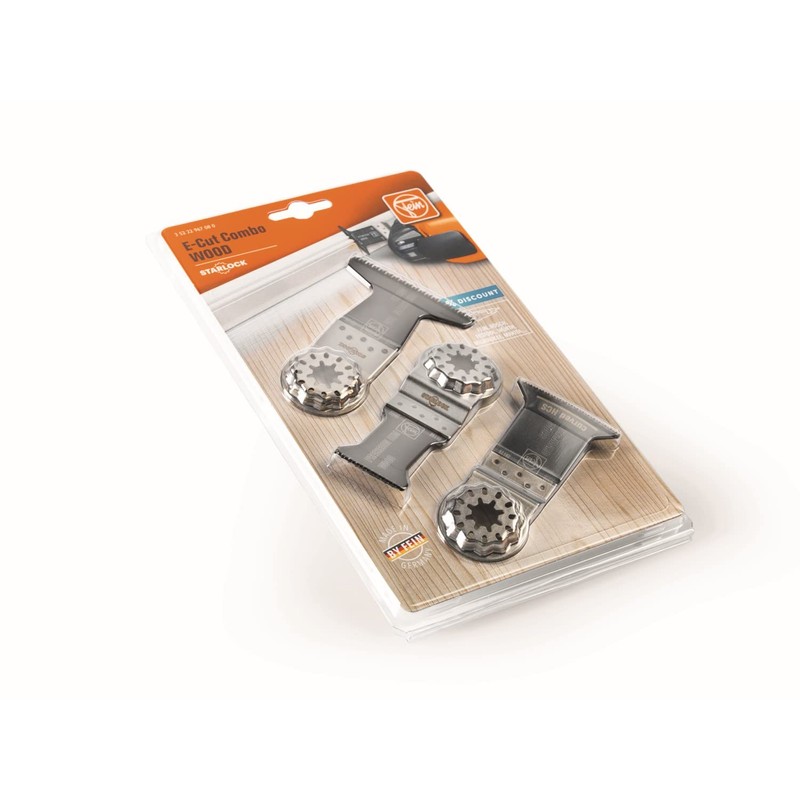 FEIN 35222967080 Starlock Wood E-Cut Combo Set 3piece, Orange