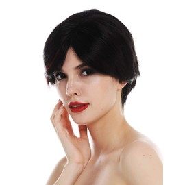 WIG ME UP TYM-492-MT-1B-350 Women's Wig Short Straight Parted Black / Red Strand