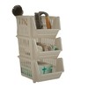 Whitefurze Stacking Basket Set of 3, Cream, 18 cm