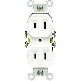 Leviton 15 Amp, 125 Volt, Duplex Receptacle, Residential Grade, Non-Grounded, 223-W, White
