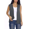 EXCHIC Women's Casual Sleeveless Lightweight Open Tunic Vest Cardigan -