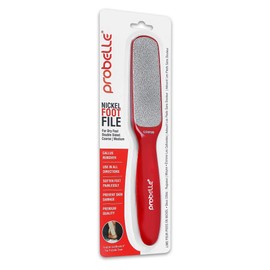 Probelle Double Sided Multidirectional Nickel Foot File Callus Remover - Immediately reduces calluses and corns to powder for instant results, safe tool (Red)