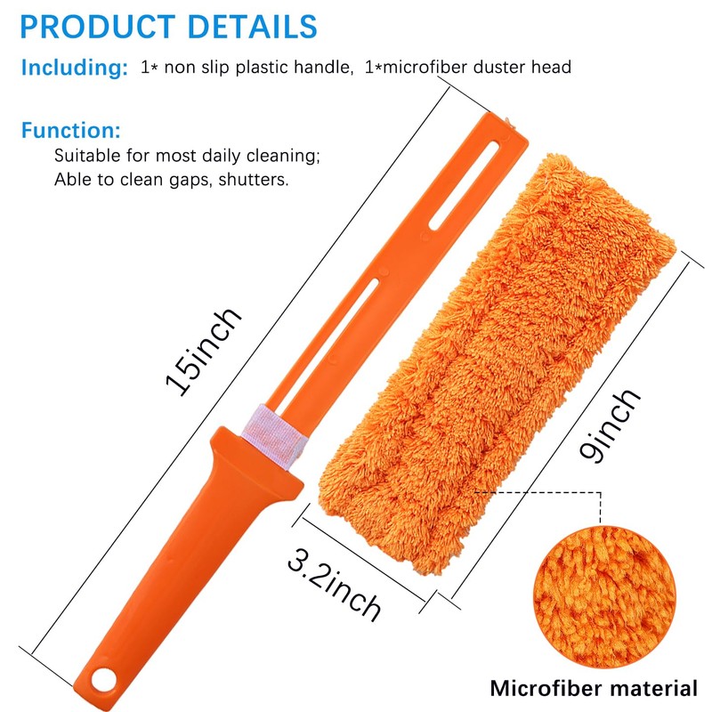 4 Pack 15 inch Reuseable Microfiber Feather Duster, Blind Duster,