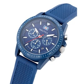 Nautica Men's NAPNOF3S7 One Blue Wheat PU Fiber Strap Watch