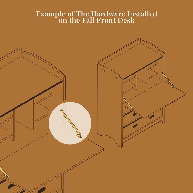 Heavy Duty Brass Plated Lid Stay - One Pair -