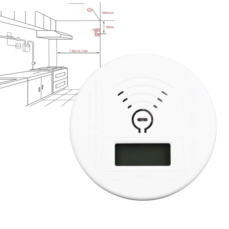 CO Detector Battery Operated Audible and Visual Mini CO Alarm
