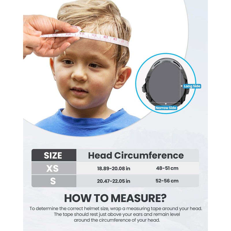 SNOWER Kids Ski Helmet with Goggles Set, Shockproof Durable PC