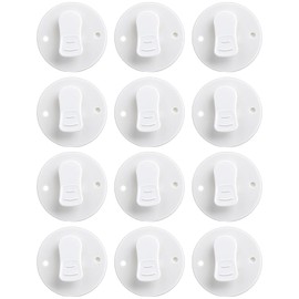 12 Pack White Shower Curtain Clips – Self Adhesive Showers Curtains Weights for Home Inside Windproof and Water Splash Proof