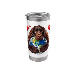 Boykin Spaniel Dog Earth Day Hug Love Owner Hugging Planet Stainless Steel Insulated Tumbler