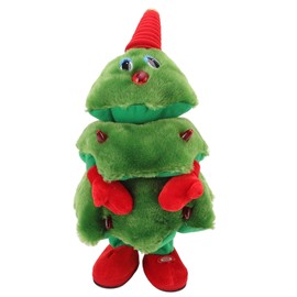 Electric Christmas Tree Plush Toy 8 Songs Continuous Play Glowing Swinging Singing Dancing Cute Electric Plush Toy for Kids Christmas Trees