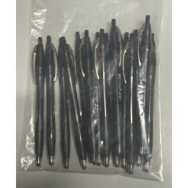 BIC Atlantis Retractable Ballpoint Pen 1.0MM Medium point Black Ink 15 Pack