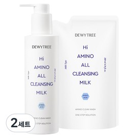 Deweytree High Amino All Cleansing Milk Original 200ml + Refill 200ml Set, 400ml, 2 Sets / 듀이트리 하이 아미노 올 클렌징 밀크 본품 200ml + 리필 200ml 세트, 400ml, 2세트