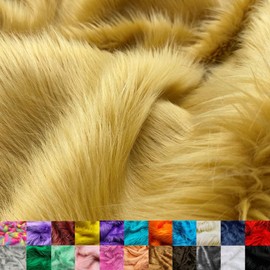 Ice Fabrics Faux Fur Fabric by The Yard - 60 Inches Wide Super Soft and Fluffy Shaggy Mohair Fur Fabric for Costumes, Apparel, Rugs, Pillows, Decorations and More - Latte - Half Yard