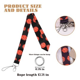Basketball Lanyards for Id Badges Keys Cell Phone Lanyard for Men Women Basketball Coach Player Christmas Birthday Gifts for Sports Lovers Fans Basket Ball Car Key Lanyard for Men Women