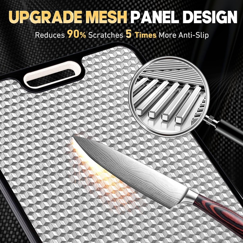 Titanium Cutting Board Double-Sided, Diamond-Patterned Meat & Vegetable Chopping Board