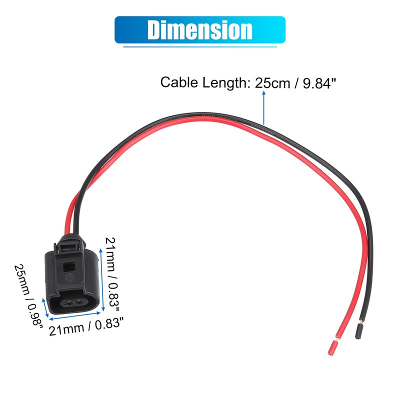 X AUTOHAUX 2 Piece 2-Pin Pigtail Plug for Volkswagen Jetta