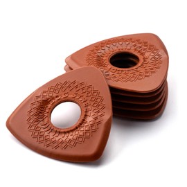 Bog Street AXE CUT Guitar Picks, Medium, Electric Guitar and Acoustic Guitar Picks, Red (12-Pack)