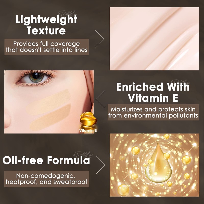 FOCALLURE PerfectBase Lasting Poreless Liquid Foundation, Medium to Full Coverage