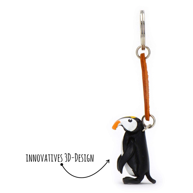MONKIMAU Leather Keyring Penguin