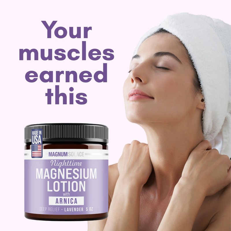 Magnum Solace Nighttime Magnesium Lotion with Arnica – Highly Concentrated