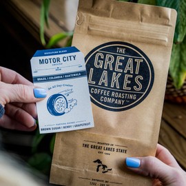 Great Lakes Medium Roast Ground Coffee, Motor City Blend, Farmer Direct Sourced from Brazil, Columbia, and Guatemala,12 Ounces