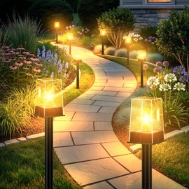 NACINIC Solar Pathway Lights Outdoor 8 Pack, Solar Garden Lights Warm White 4 Lighting Modes, Solar Path Lights Auto On/Off, Landscape Lighting for Yard Walkway Driveway Patio Lawn Decor